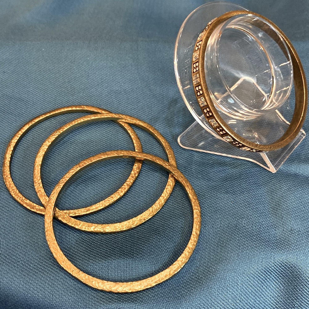 Silpada 4 Brass Bangle set